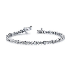 7 Ct Sparkling Half Bezel Round Lab Grown Diamond Bracelet Solid Gold Jewelry