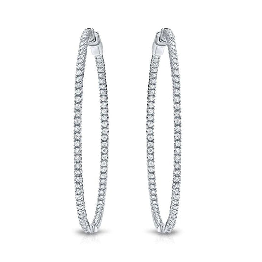 7 cms Real Diamond Hoops 3 Inches