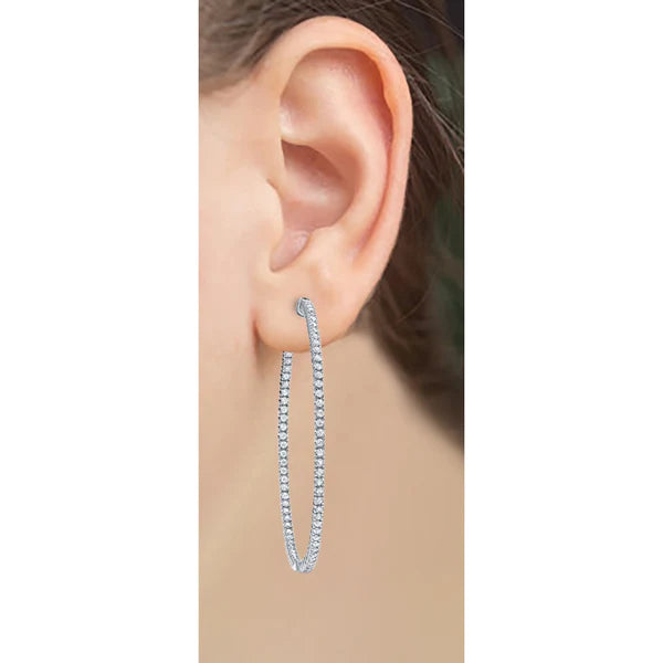 7 cms Real Diamond Hoops 3 Inches