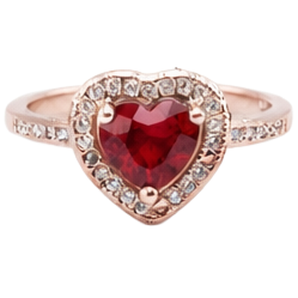 8.5 Carats Red AAA Ruby With Natural Earth Mined Diamond ( Not Lab Grown )  Ring Rose Gold 14K