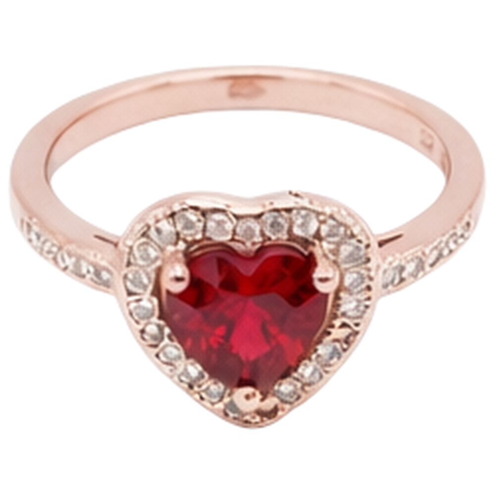 8.5 Carats Red AAA Ruby With Natural Earth Mined Diamond ( Not Lab Grown )  Ring Rose Gold 14K