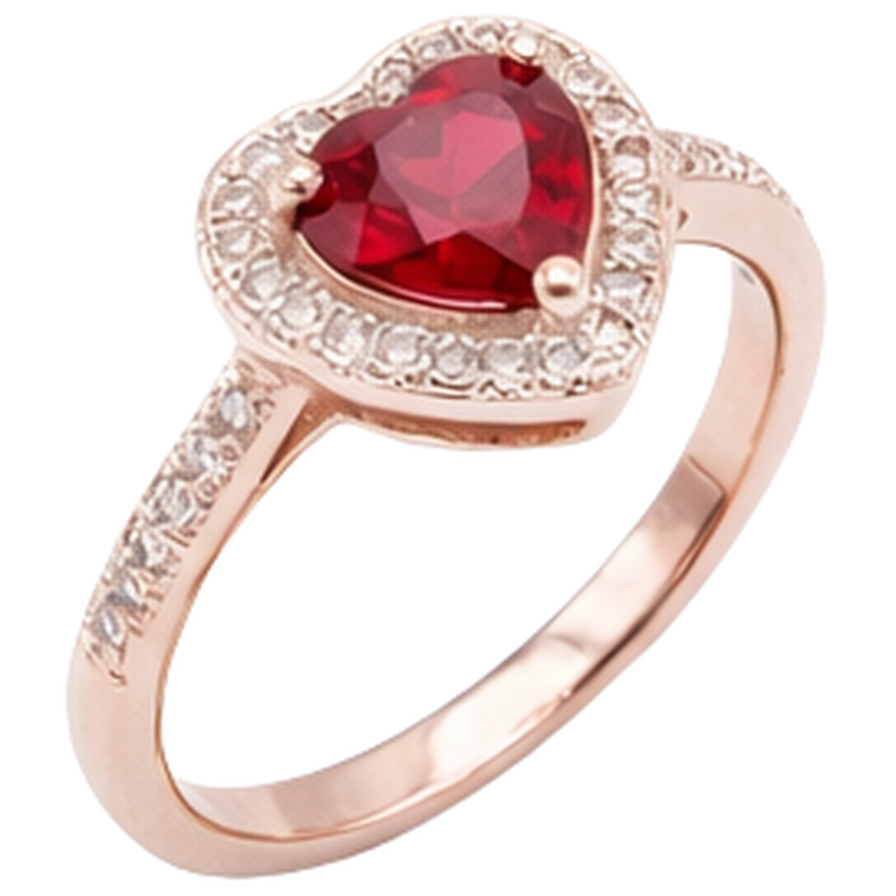 8.5 Carats Red AAA Ruby With Natural Earth Mined Diamond ( Not Lab Grown )  Ring Rose Gold 14K
