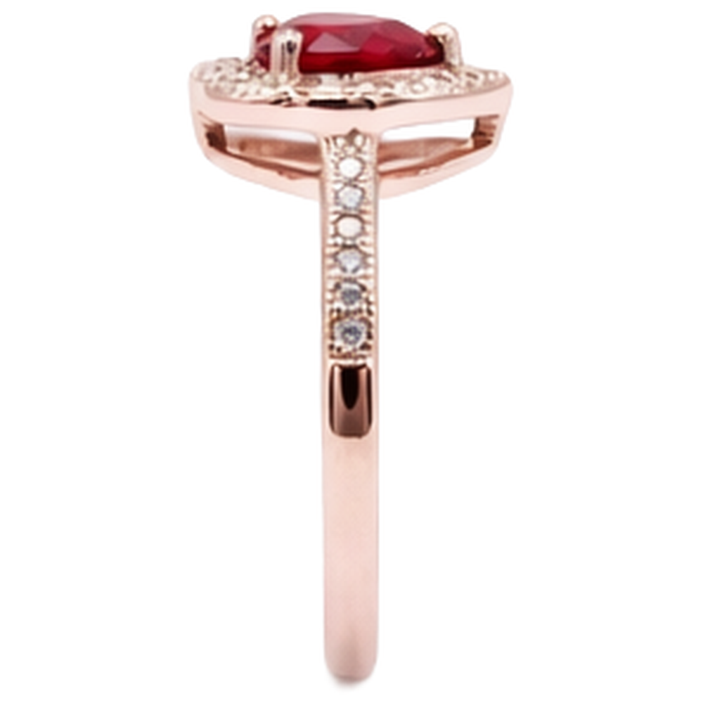 8.5 Carats Red AAA Ruby With Natural Earth Mined Diamond ( Not Lab Grown )  Ring Rose Gold 14K