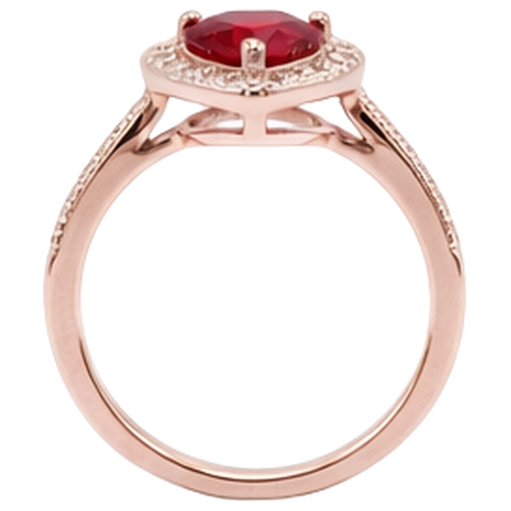 8.5 Carats Red AAA Ruby With Natural Earth Mined Diamond ( Not Lab Grown )  Ring Rose Gold 14K