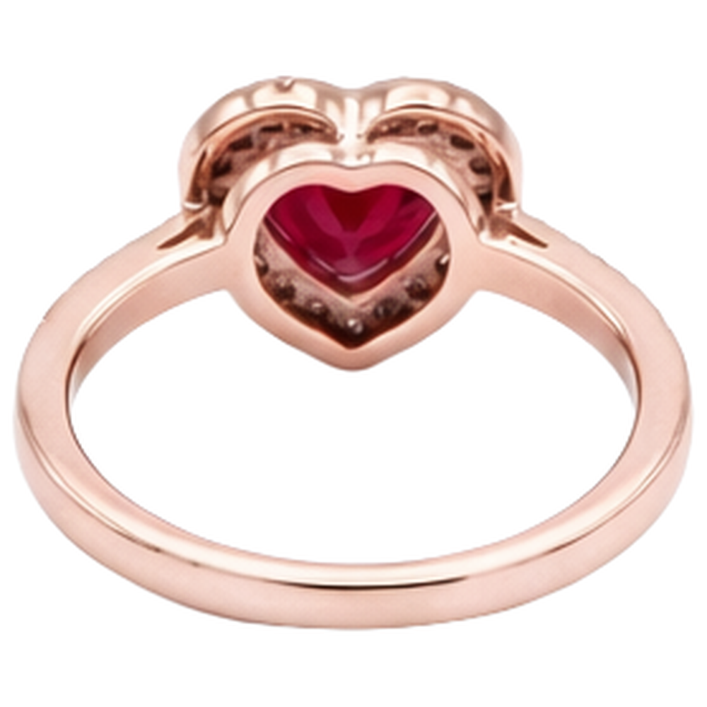 8.5 Carats Red AAA Ruby With Natural Earth Mined Diamond ( Not Lab Grown )  Ring Rose Gold 14K