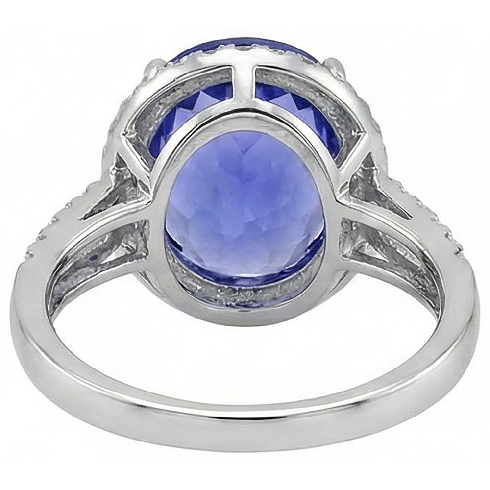 8.65 Ct. Wedding Ring AAA Oval Tanzanite And Round Natural Earth Mined Diamond ( Not Lab Grown )s