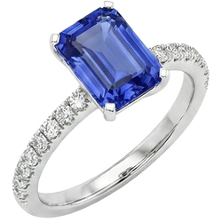 8 Carat Blue Sapphire Ring With Natural Earth Mined Diamond ( Not Lab Grown )s