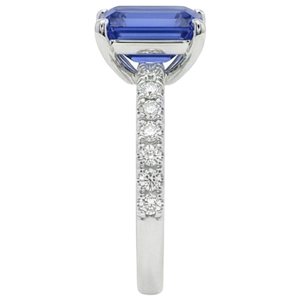 8 Carat Blue Sapphire Ring With Natural Earth Mined Diamond ( Not Lab Grown )s