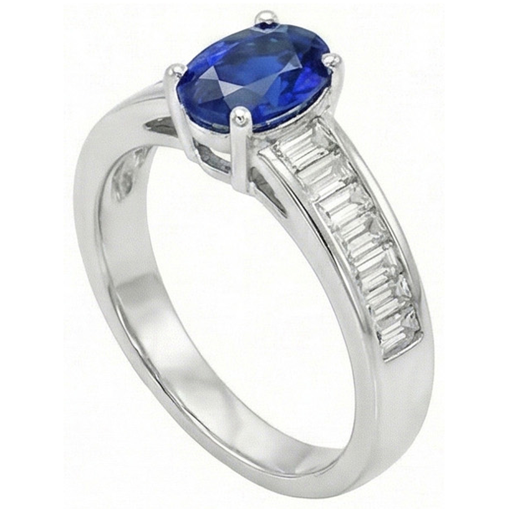 8 Carat Sapphire Engagement Ring With Accents