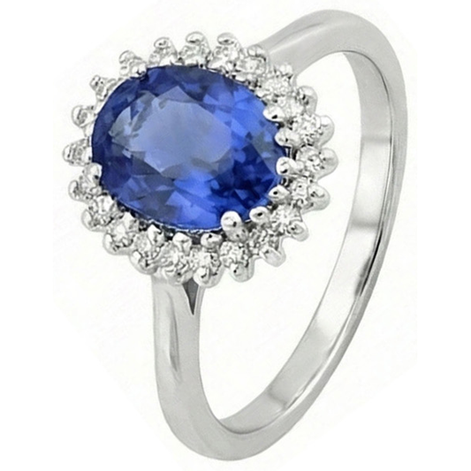 8 Carat Sapphire Flower Style Engagement Ring