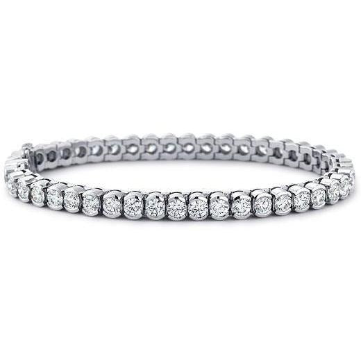 8.10 Ct Round Cut Tennis Real Bracelet Diamonds White Gold - Tennis Bracelet-harrychadent.ca