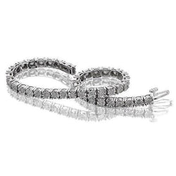 8.10 Carats Round Tennis Bracelet White Gold 14K Lab Grown Diamond Cut Mounting