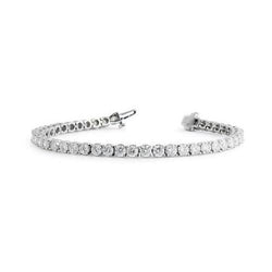 8.40 Carats Brilliant Cut Real Diamonds Tennis Bracelet White Gold 14K