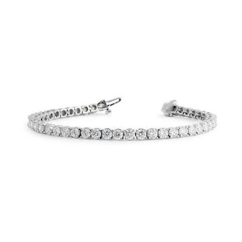 8.40 Carats Brilliant Cut Real Diamonds Tennis Bracelet White Gold 14K