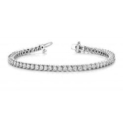 8.40 Carats Sparkling Round Real Diamond Tennis Bracelet White Gold