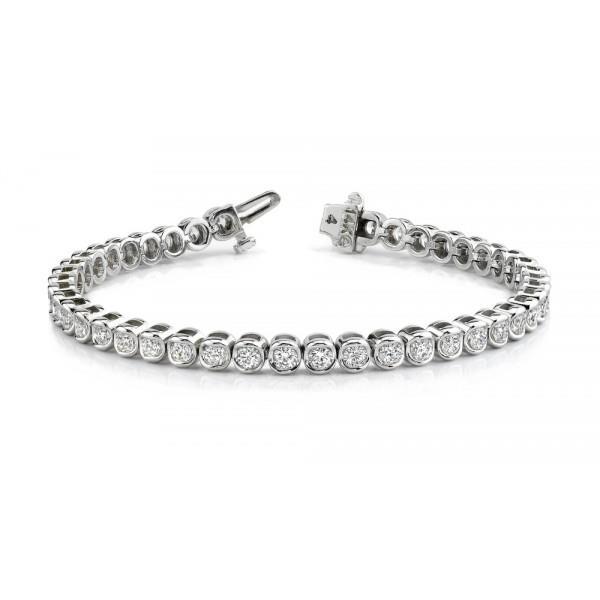 8.40 Ct Round Cut Real Diamond Tennis Bracelet Fine Jewelry White Gold