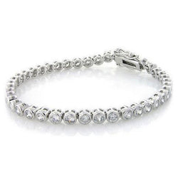 8.40 Carats Round Cut Lab Grown Diamond Tennis Bracelet White Gold 14K