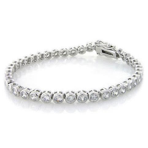 8.40 Carats Round Cut Lab Grown Diamond Tennis Bracelet White Gold 14K