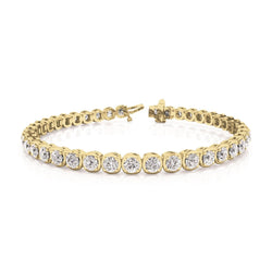 8.40 Carats Sparkling Lab Grown Diamonds Tennis Bracelet Yellow Gold