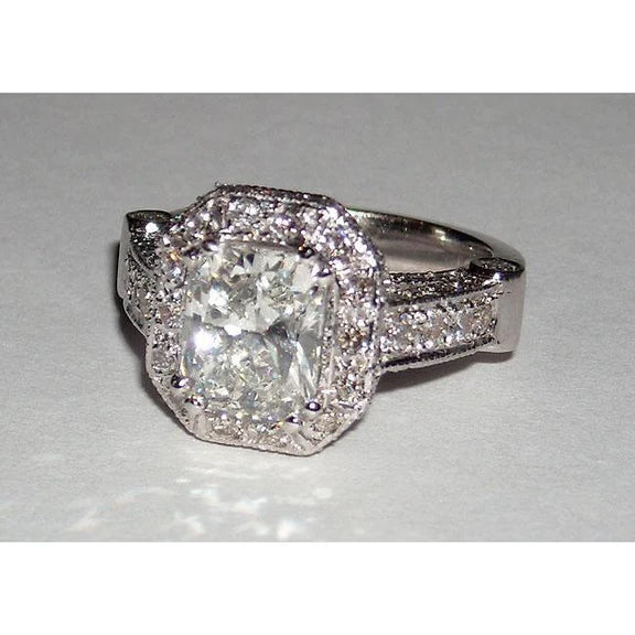 8.51 Carat Real Diamond Ring Band Set Radiant Cut