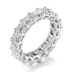 Princess Fine Diamond Eternity Band in 14K White Gold – 8.5 ct