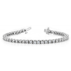 8.60 Carats Round Lab Grown Diamond Basic Tennis Bracelet 14K White Gold