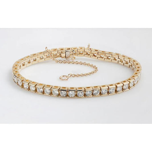 8.80 Carat Round Lab Grown Diamonds Tennis Bracelet Channel Set Gold