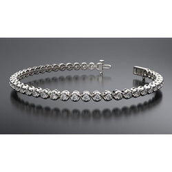 8.80 Round Lab Grown Diamond Tennis Bracelet 44 Stones White Gold 14K