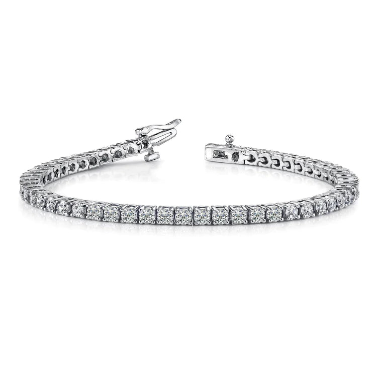 8.85 Carats Sparkling Prong Set Lab Grown Diamonds Tennis Bracelet 14K Gold