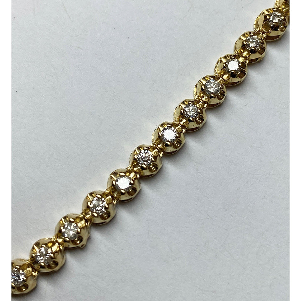 8.8 Ct Diamond Mens Necklace 22 Inches Strand Yellow Gold 4.5 mm Wide