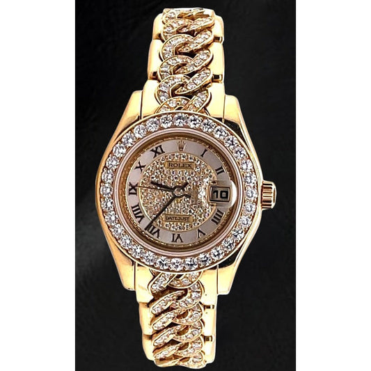 80298 Rolex Pearlmaster Diamond Yellow Gold Ladies Watch