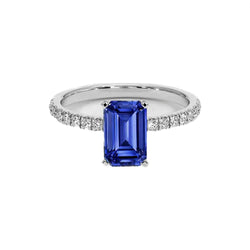 8 Carat Blue Sapphire Ring With Natural Earth Mined Diamonds