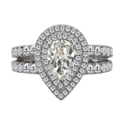 Real Fine Diamond Halo Setting Ring – 14K White Gold 2 ct