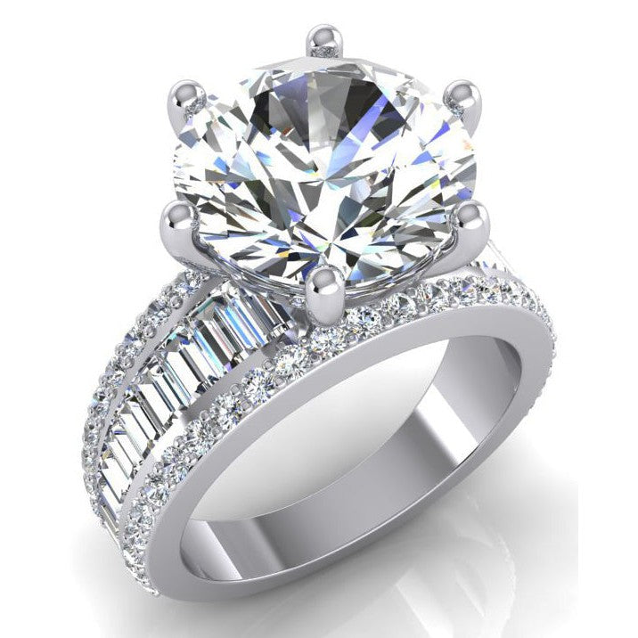 8 Carats Big Round Real Diamond Ring