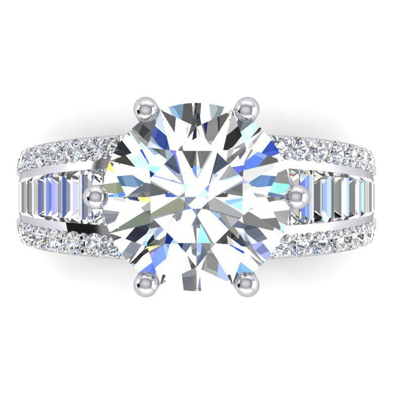 8 Carats Big Round Real Diamond Ring