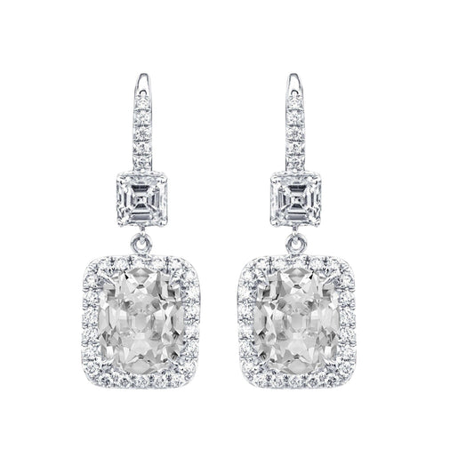 Fine Diamond Drop Earrings 2-ct 14K White Gold – main view