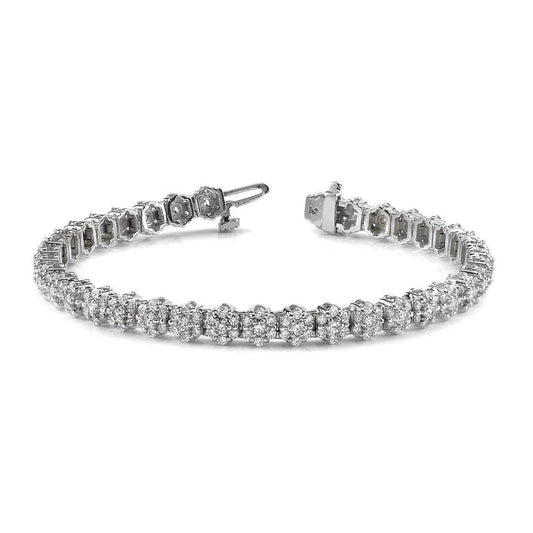 8 Carats Sparkling Round Cut Real Diamonds Pentagon Bracelet Gold White - Tennis Bracelet-harrychadent.ca