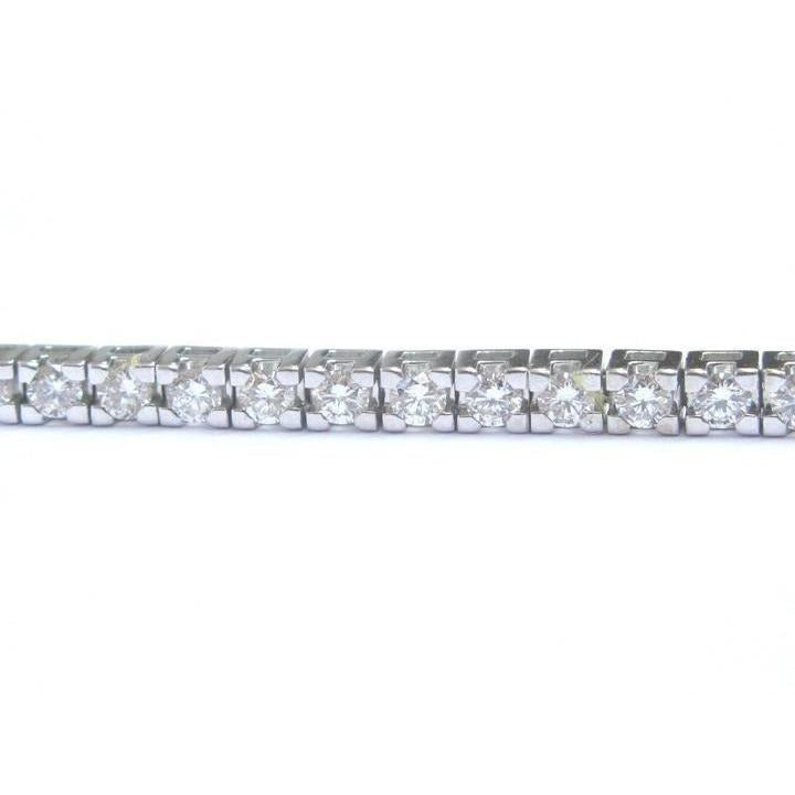 8 Carats Round Lab Grown Diamond Bracelet Solid White Gold Jewelry 14K