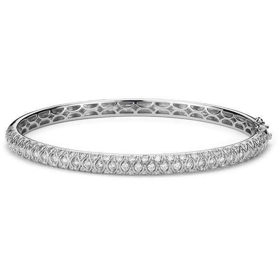 8 Carats Round Natural Earth Mined Diamonds Lady Bracelet Solid White Gold 14K