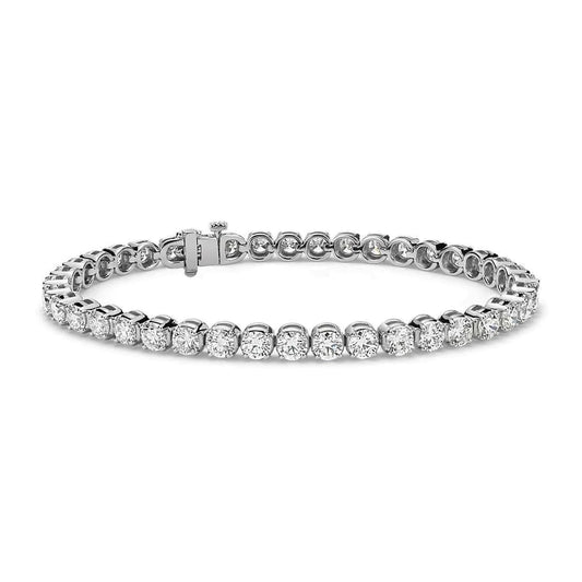 8 Ct Round  Lab Grown Diamond Women White Gold Tennis Bracelet
