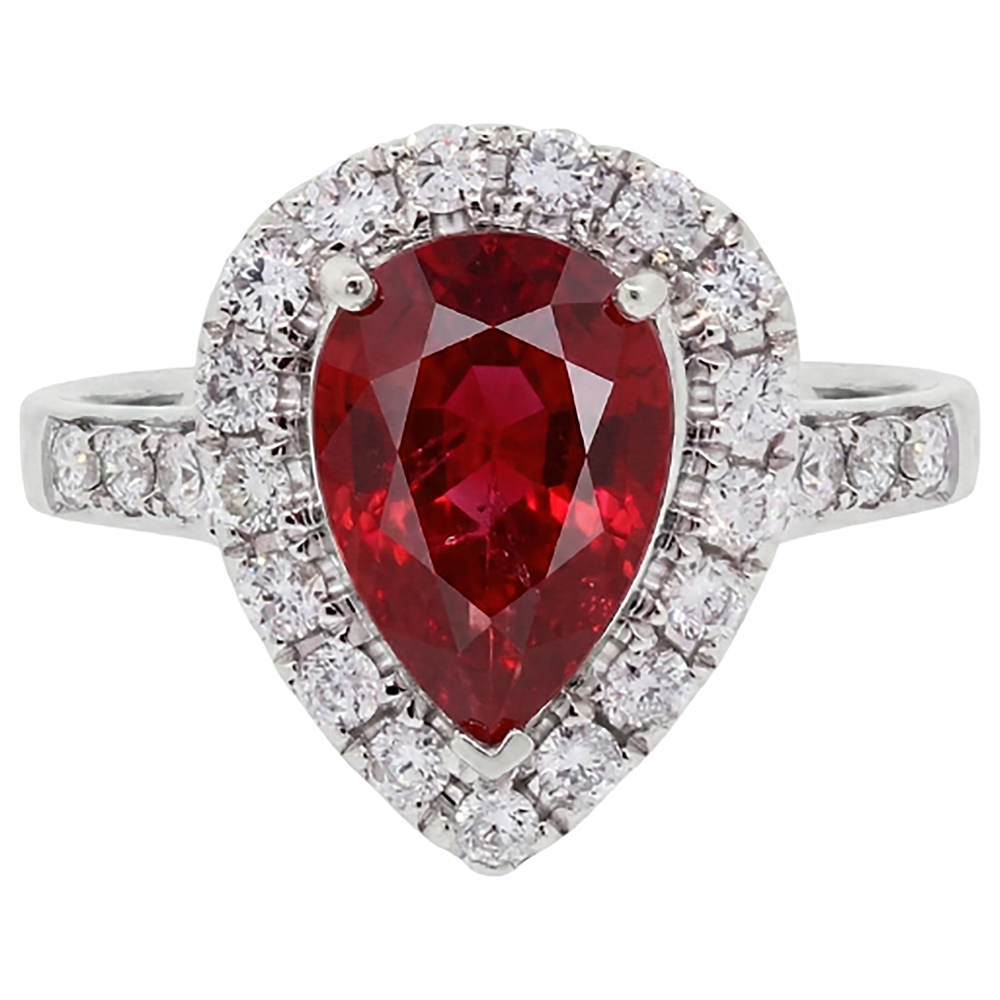 natural round ruby 9.50ct ring side angle
