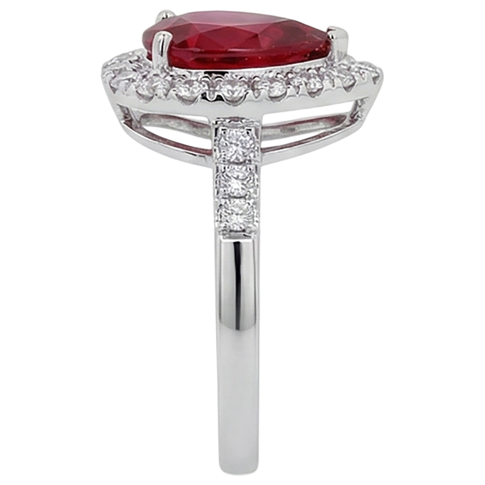 natural round ruby 9.50ct ring profile view