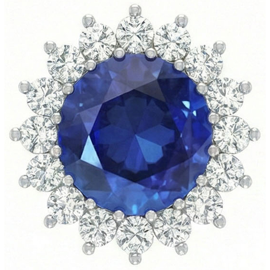 9 Carat Sapphire And IGI CERTIFIED Diamond Engagement Ring