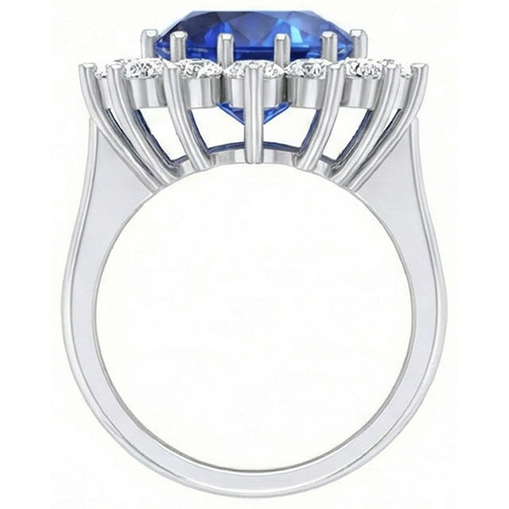 9 Carat Sapphire And Natural Earth Mined Diamond ( Not Lab Grown )  Engagement Ring