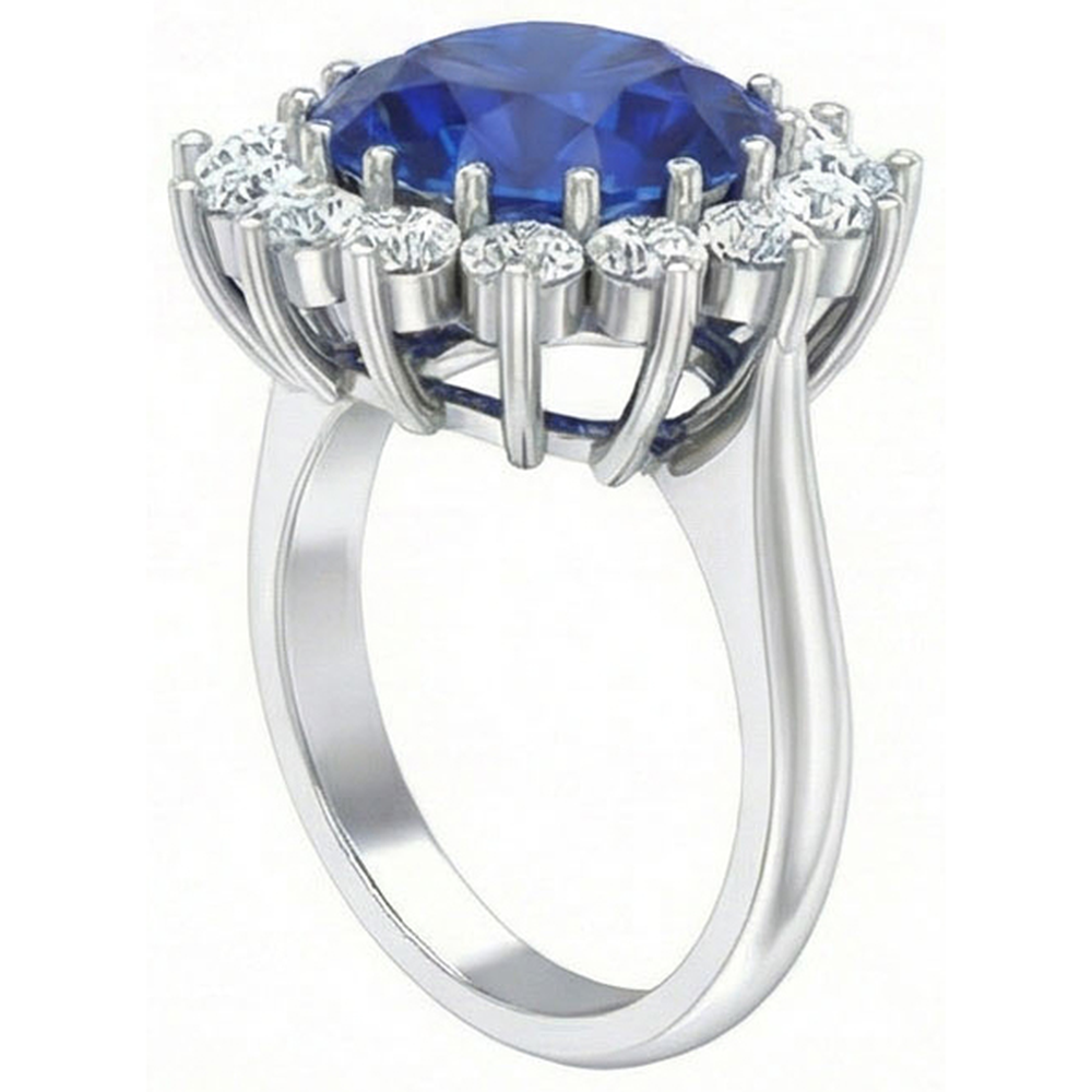 9 Carat Sapphire And Natural Earth Mined Diamond ( Not Lab Grown )  Engagement Ring