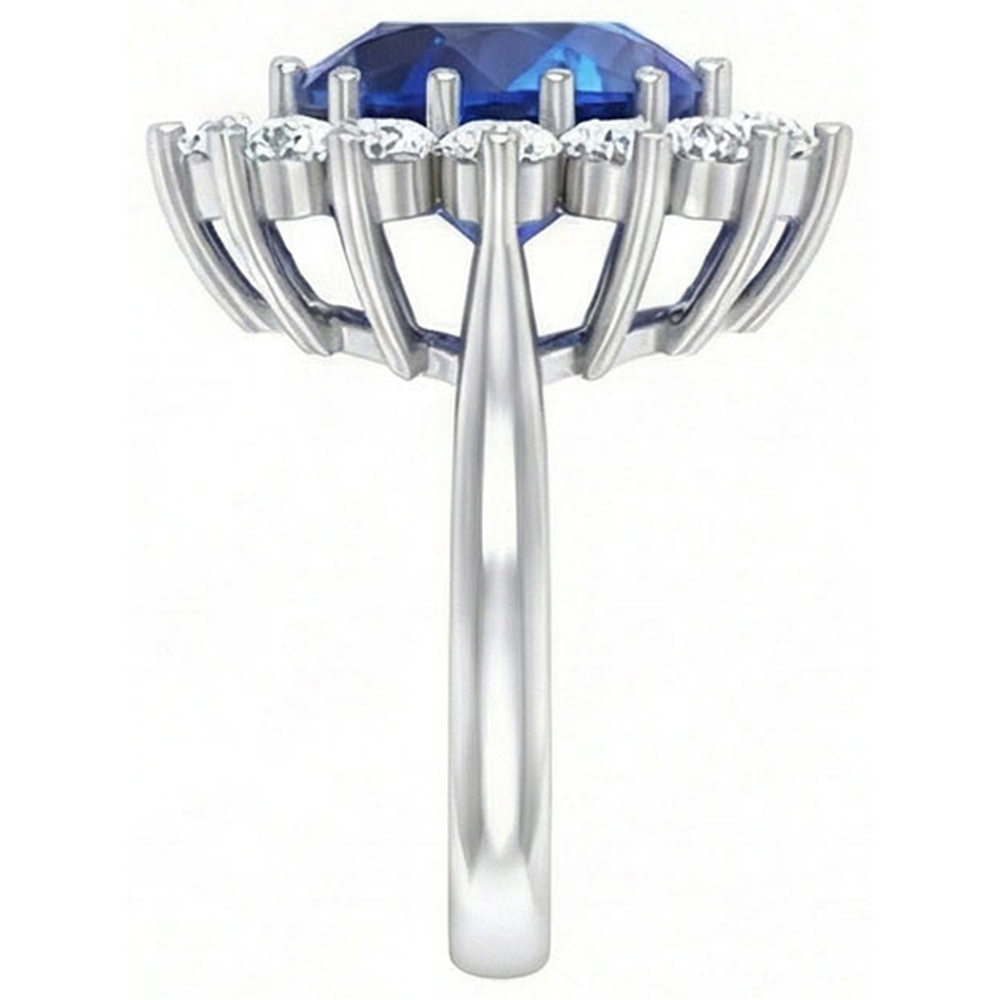9 Carat Sapphire And Natural Earth Mined Diamond ( Not Lab Grown )  Engagement Ring