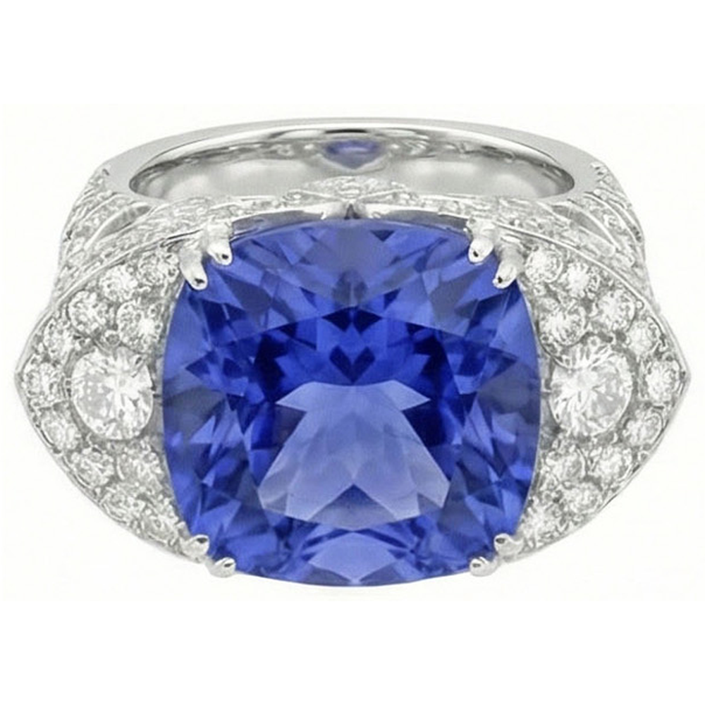 natural round sapphire 9ct ring front view