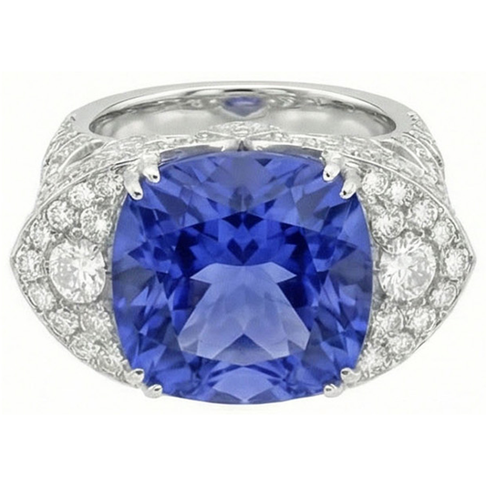 9 Carat Sapphire IGI CERTIFIED Diamond Ring