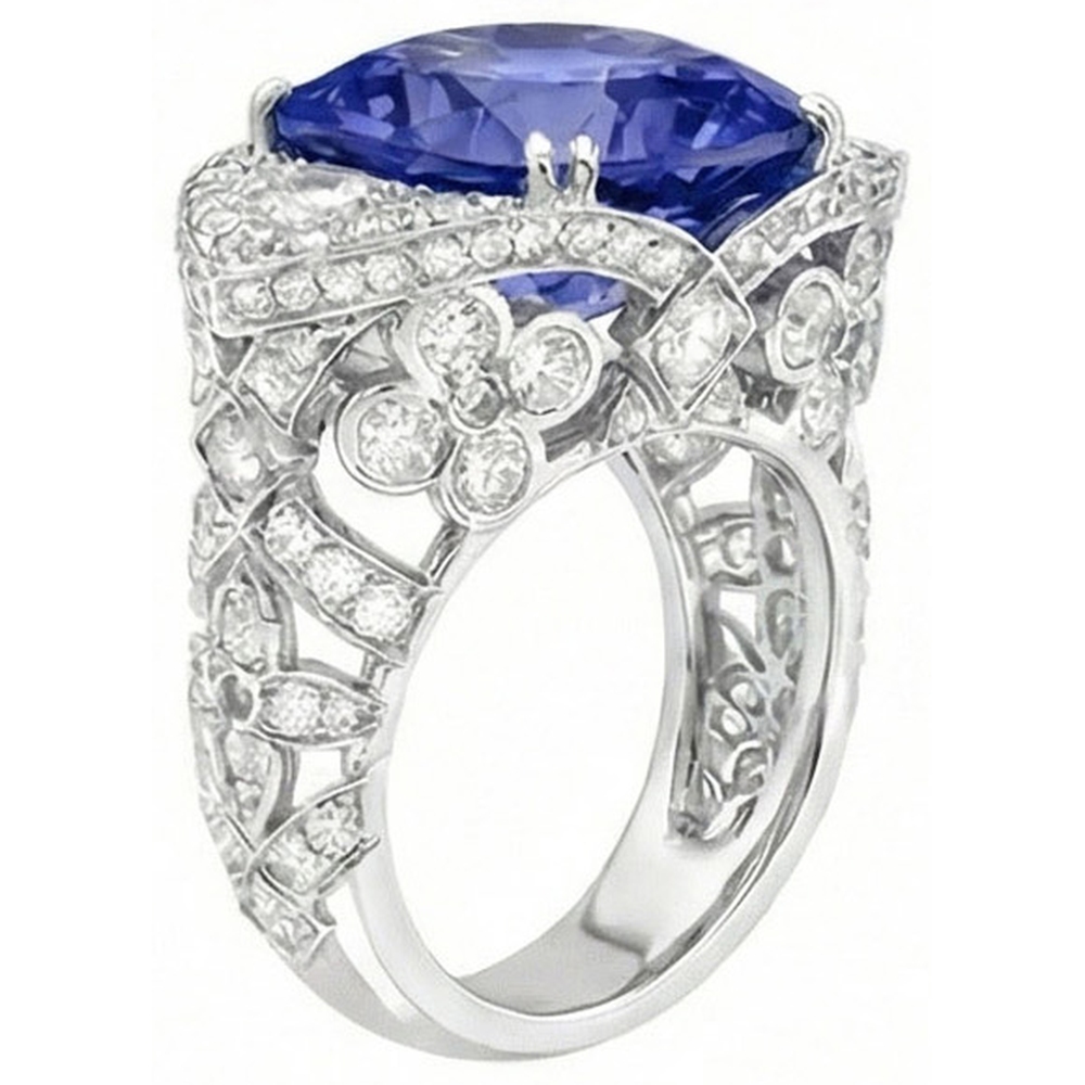 natural round sapphire 9ct ring side angle