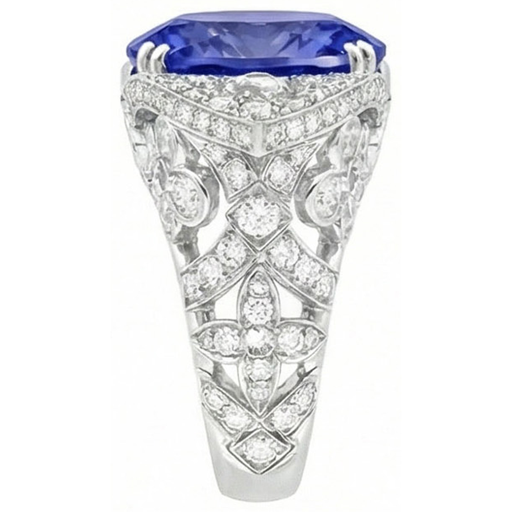 natural round sapphire 9ct ring top view